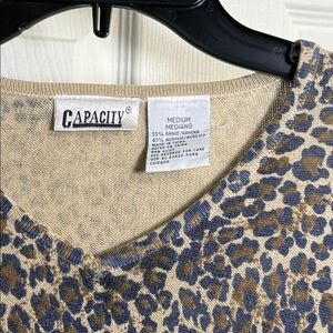Capacity Leopard Print Short Sleeve Top